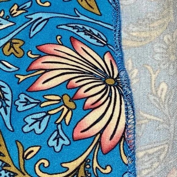 Women's Kimono Top Blue Paisley Open Front Bohemian Western Small Duster NWT - Picture 10 of 12